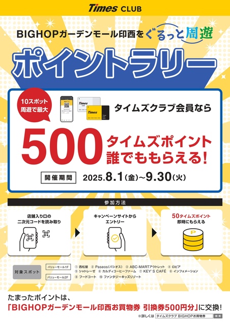 タイムズクラブ会員限定】ポイントラリー｜イベント＆ニュース｜BIG