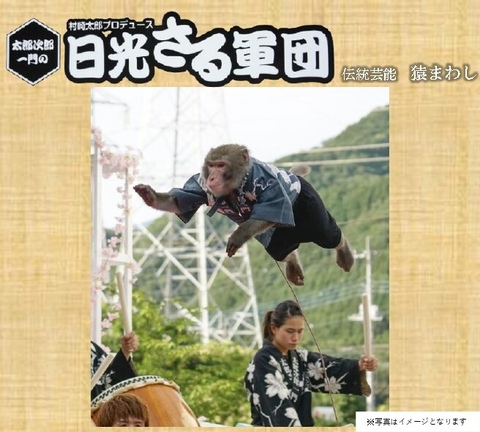 日光さる軍団 伝統芸能 猿まわし