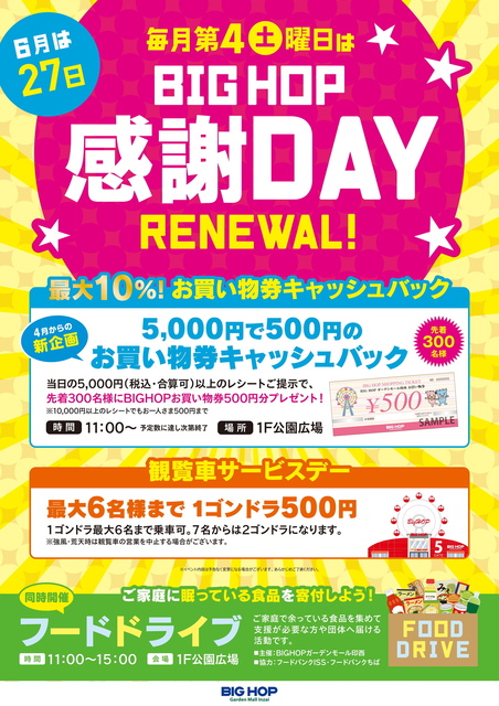 ☆リニューアル☆BIGHOP感謝DAY｜イベント＆ニュース｜BIG HOP（ビッグ